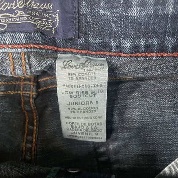 Levi Strauss Signature Series Jeans Paint Splatter Boot Cut Dark Wash Juniors 9 - Picture 3 of 10